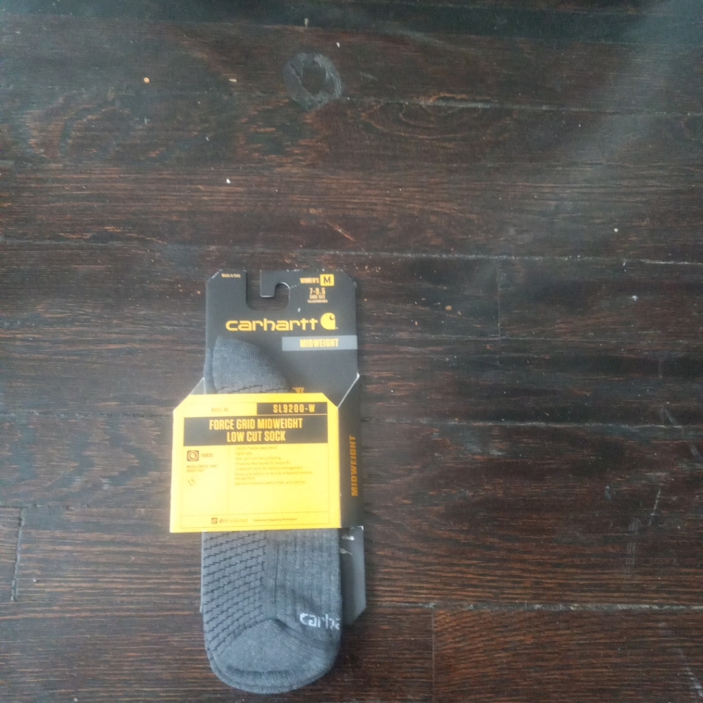 Woman's Carhartt Midweight Force Grid Low Cut Sock Color Black Shoe Size 7-9.5.